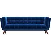 Addison 86" Sofa in Tufted Navy Blue Velvet