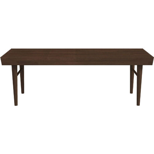 Mia Bench in Walnut Brown Finish Wood