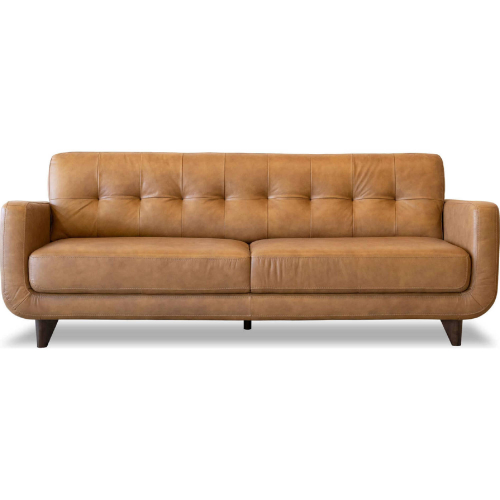 Allison Sofa in Tufted Cognac Tan Leather