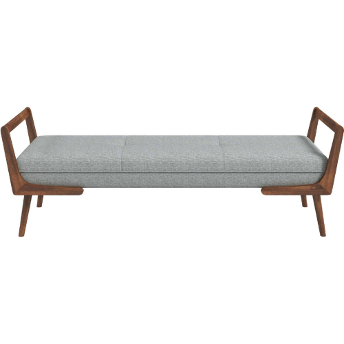 Cora Bench in Grey Fabric & Wood