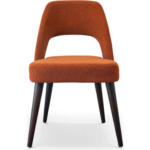 Juliana Dining Chair in Burnt Orange Fabric & Wood (Set of 2)