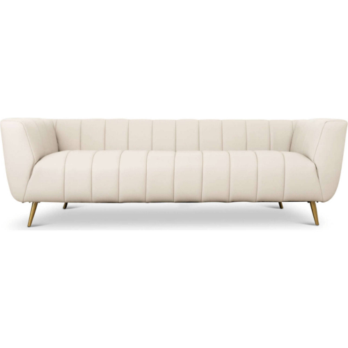 LaMattina Sofa in Channel Tufted Beige Italian Leather