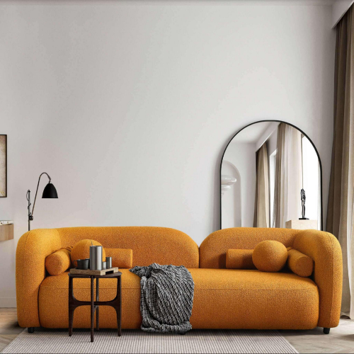 Donna Sofa in Yellow Boucle Fabric