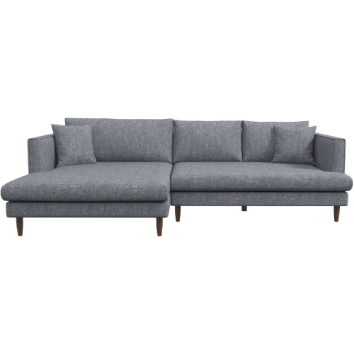 Blake L Shaped Sectional Sofa w/ Left Facing Chaise in Grey Linen