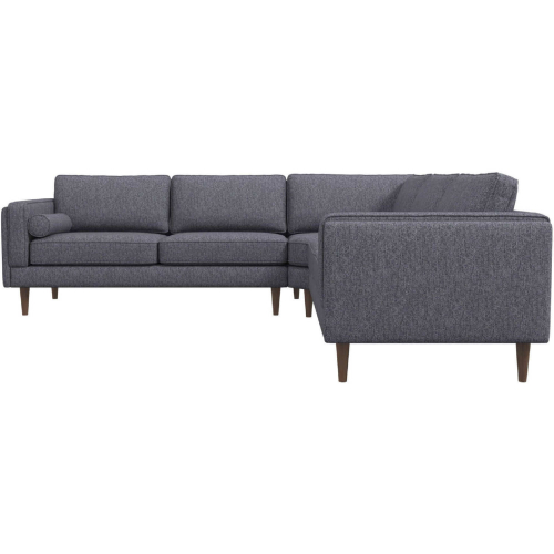 Amber Corner Sectional Sofa in Grey Fabric & Wood