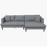 Blake L Shaped Sectional Sofa w/ Right Facing Chaise in Grey Linen