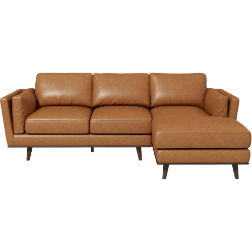 Chase Sectional Sofa w/ Right Facing Chaise in Tan Leather