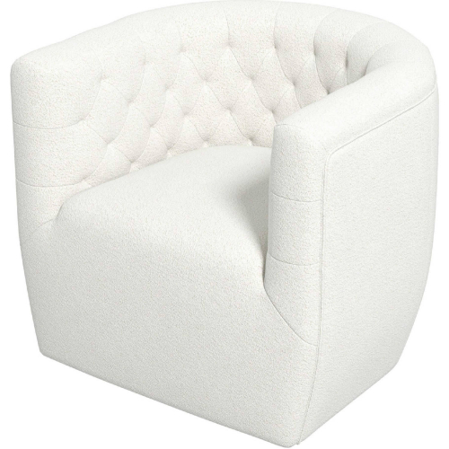 Delaney Accent Swivel Chair in Cream Boucle Fabric