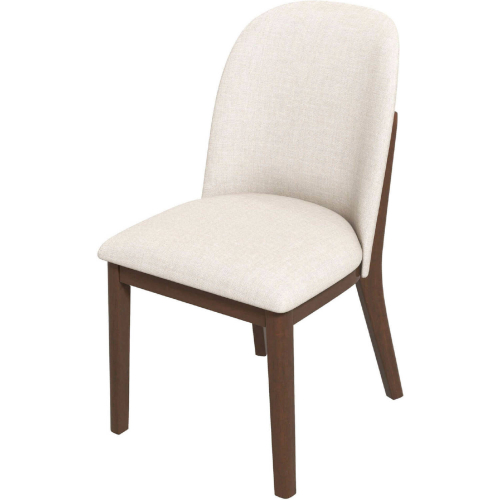 Kaitlyn Dining Chair in Beige Linen & Wood (Set of 2)