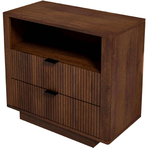 Lola 3 Drawer Nightstand in Walnut Finish Wood