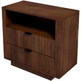 Lola 3 Drawer Nightstand in Walnut Finish Wood