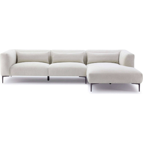 Laley L Shaped Sectional Sofa in Cream Beige Linen