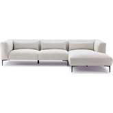 Laley L Shaped Sectional Sofa in Cream Beige Linen