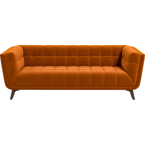 Addison 86" Sofa in Tufted Burnt Orange Velvet