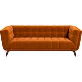 Addison 86" Sofa in Tufted Burnt Orange Velvet