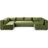 Aleny Modular Corner Sectional Sofa in Green Velvet