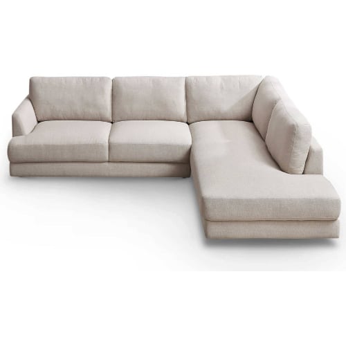 Glander Cozy Sectional Sofa with Right Facing Chaise in Cream Linen