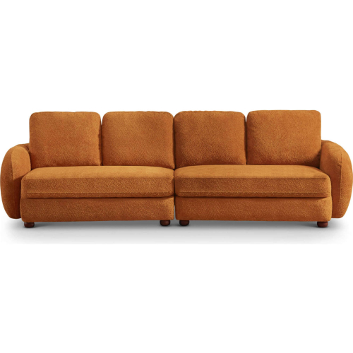 Paton 114.5" Sofa in Orange Boucle Fabric