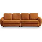 Paton 114.5" Sofa in Orange Boucle Fabric