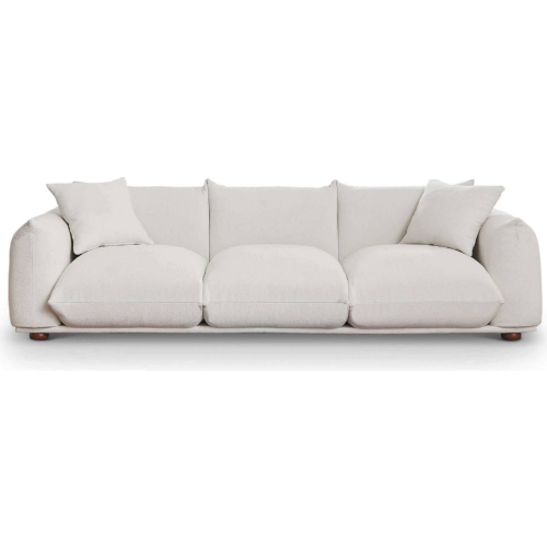 Kely 100" Sofa in Cream Boucle Fabric