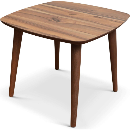 Denis End Table in Walnut Finish Solid Wood