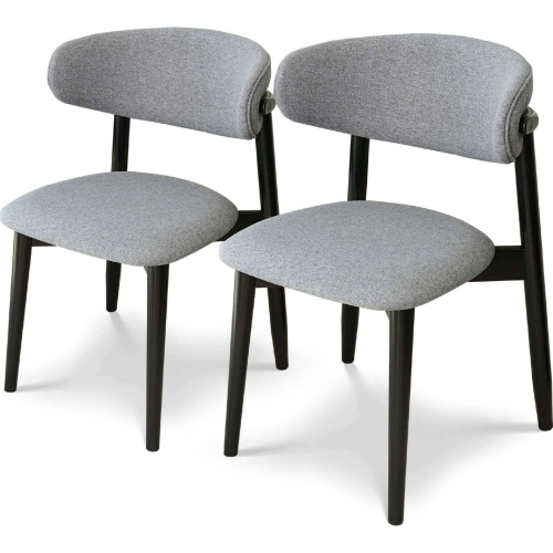 Korbin Dining Chair in Grey Fabric & Wood (Set of 2)