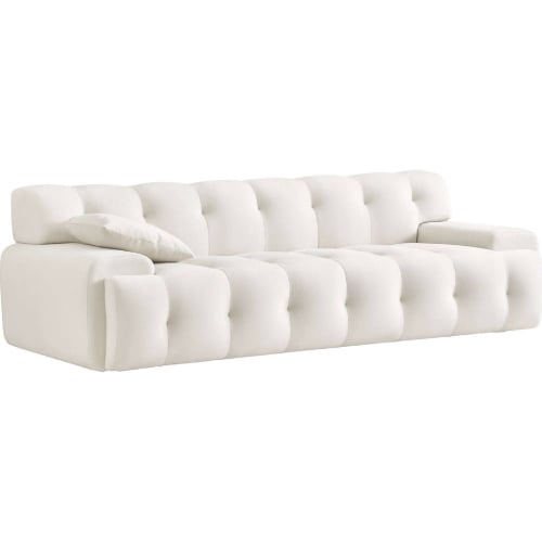 Brampton 90" Sofa in Tufted Cream Velvet