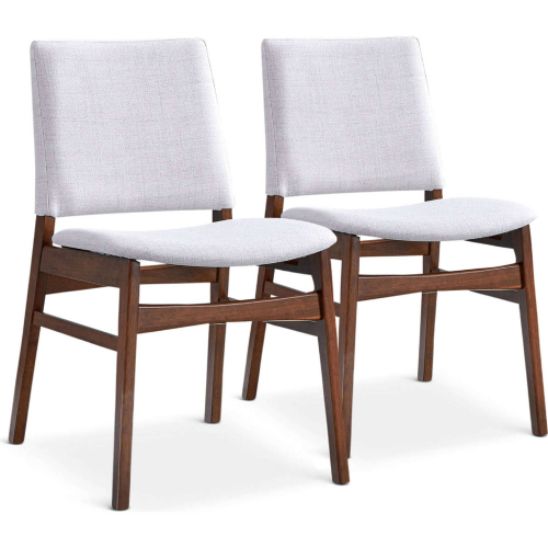 Gusto Dining Chair in Light Gray Fabric & Wood (Set of 2)