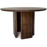 Alden 47.20" Round Dining Table in Walnut Brown Finish