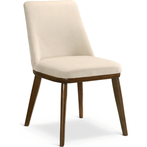 Clove Dining Chair in Beige Velvet & Wood (Set of 2)