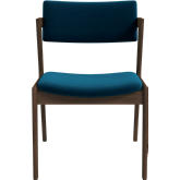 Edwin Dining Chair in Teal Blue Velvet & Wood (Set of 2)