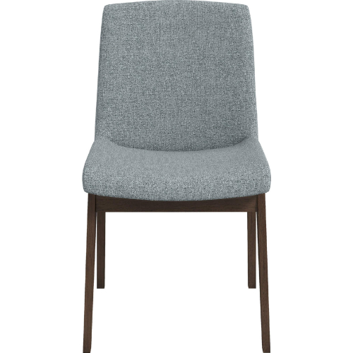 Crystal Dining Chair in Light Grey Fabric & Wood (Set of 2)