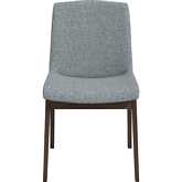 Crystal Dining Chair in Light Grey Fabric & Wood (Set of 2)