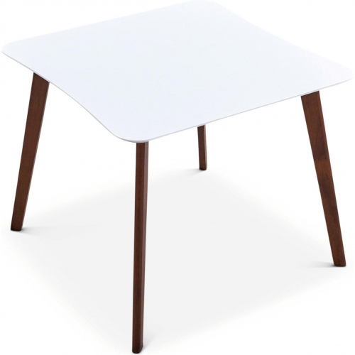 Benton 35" Square Dining Table in White & Natural Finish Wood