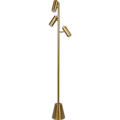 Lumina 3 Light Floor Lamp in Brass Gold Finish Metal