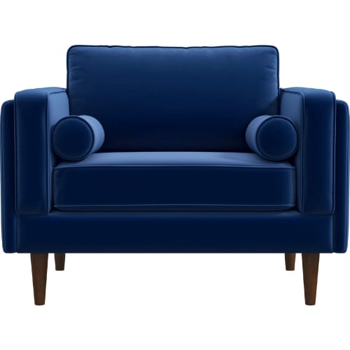 Amber Accent Lounge Chair Navy Blue Velvet