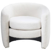 Avalon Accent Lounge Chair in White Boucle Fabric