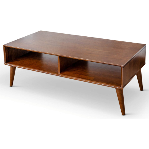 Hazel Coffee Table in Walnut Brown Finish Solid Wood