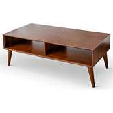 Hazel Coffee Table in Walnut Brown Finish Solid Wood