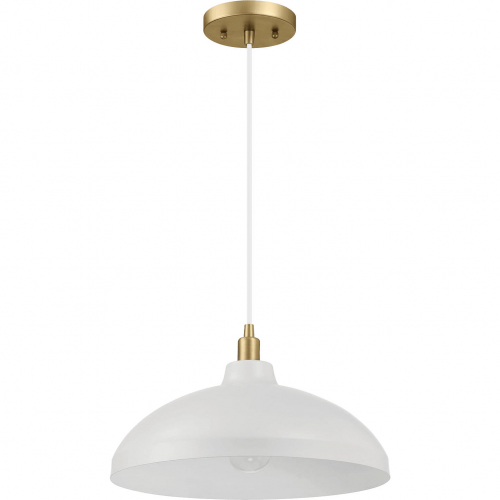 Astral Ceiling Pendant Light in White & Gold Brass Finish