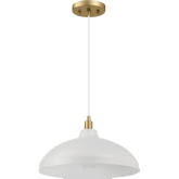 Astral Ceiling Pendant Light in White & Gold Brass Finish