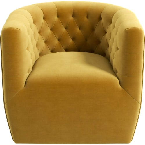 Delaney Accent Swivel Chair in Gold Velvet