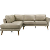 Benson Sectional Sofa with Left Facing Chaise in Beige Leather