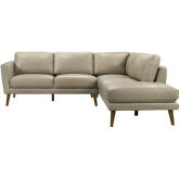 Benson Sectional Sofa w/ Right Facing Chaise in Beige Leather