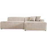 Mar 102" Sectional Sofa w/ Right Facing in Cream Corded Velvet