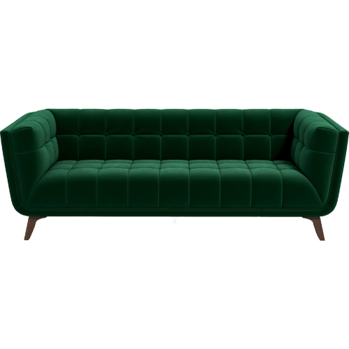 Addison 86" Sofa in Tufted Green Velvet