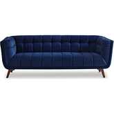 Addison 86" Sofa Large in Dark Blue Boucle Fabric