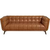 Addison 86" Sofa in Cognac Brown Leather