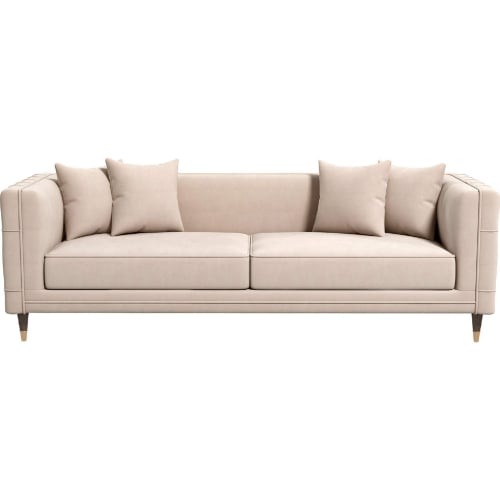 Edward 84" Sofa in Light Cream Velvet