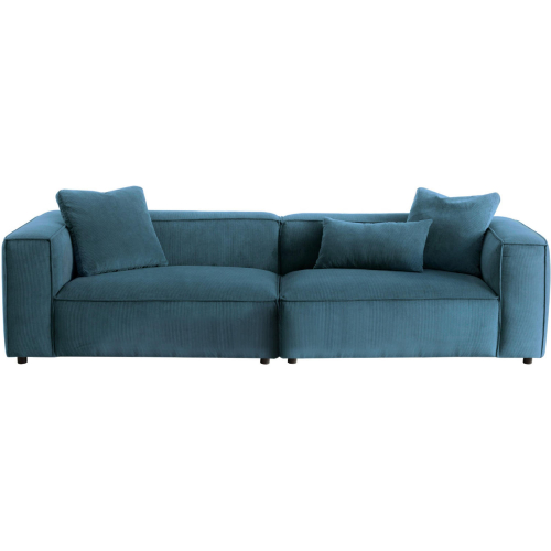 Conner 110" Sofa in Blue Corduroy